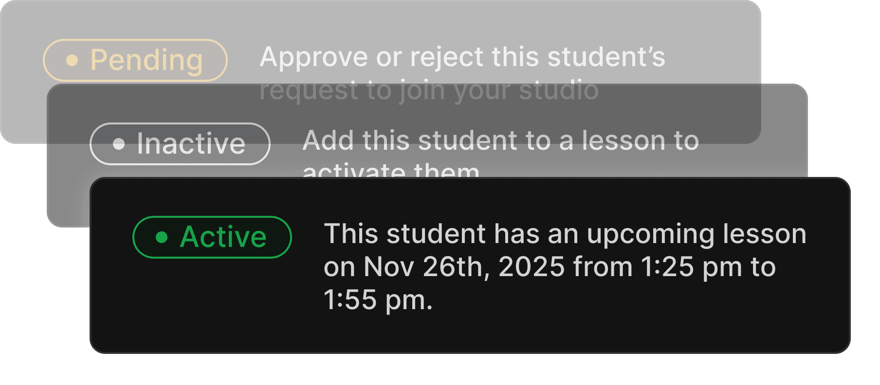 Automatic tracking - dark mode
