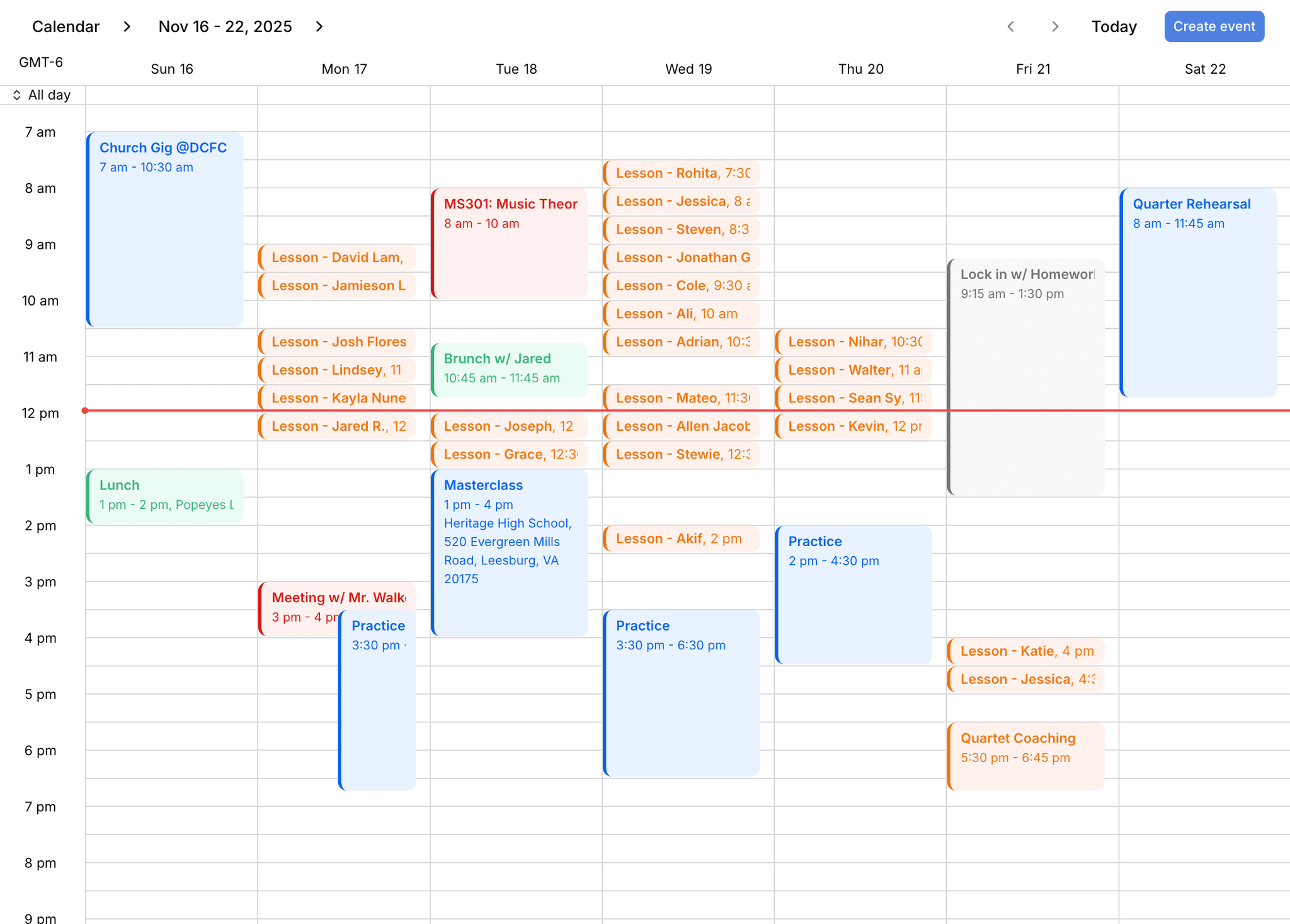 Calendar - light mode